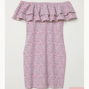 H&M Floral Off-the-Shoulder Mini Dress